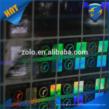 PET material Shenzhen ZOLO 3D hologram reflective sticker